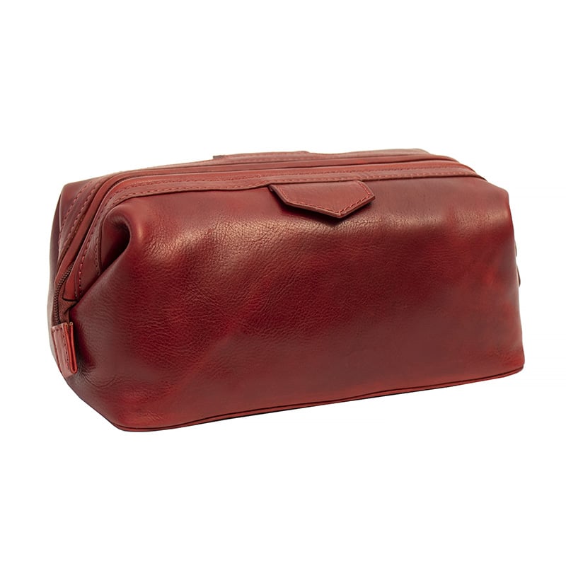 Luxury Leather Washbag - Sandro Tuscan
