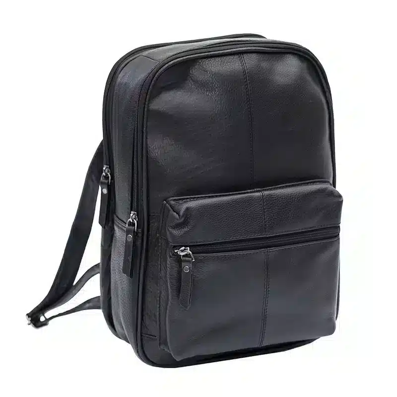 Upcycled Leather Men's Backpack Black