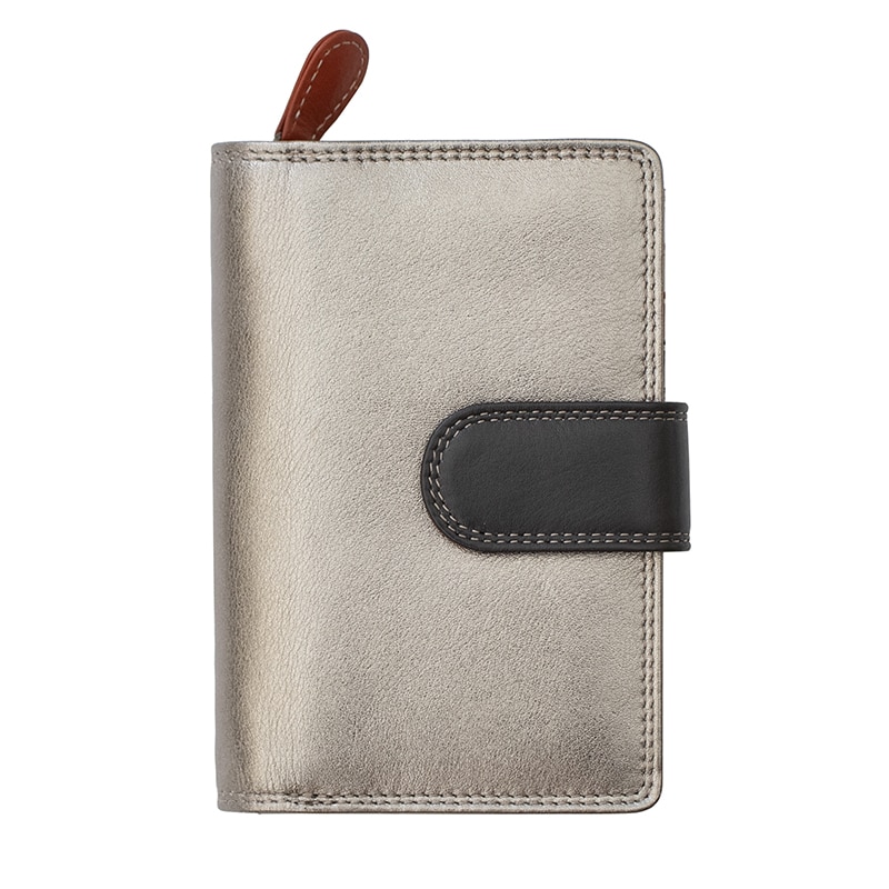 Soft Leather Metallic Purse - Diana London