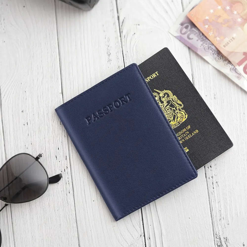 Passport Cover RFID Safe Navy-4