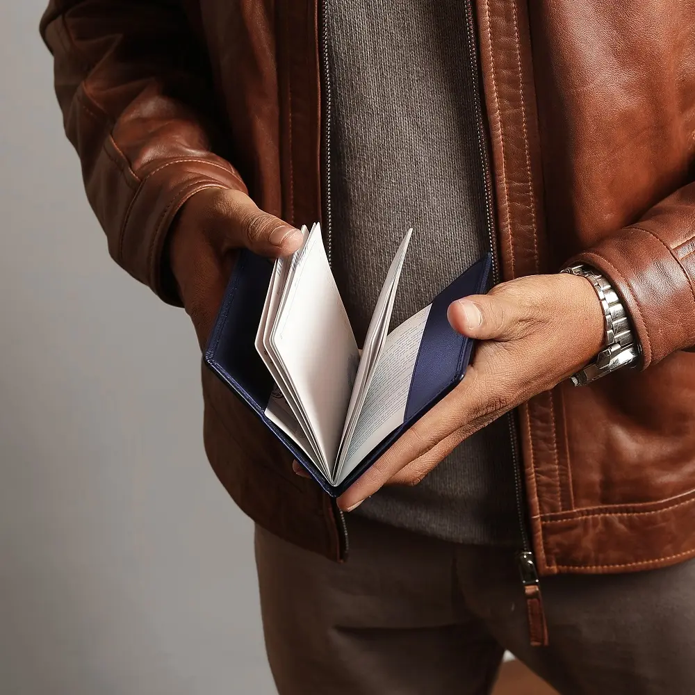 Passport Cover RFID Safe Navy-6