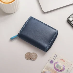 Small Soft Leather Purse - Katie London Blue 07