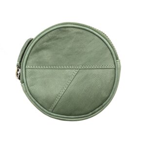 Green Round Zipped Coin Pouch