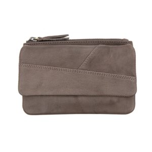 Brown Leather Coin Purse with Keychain