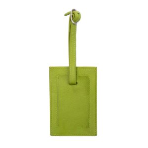 Lime Green luggage leather tags