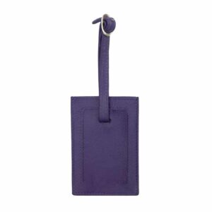 Purple luggage leather tags