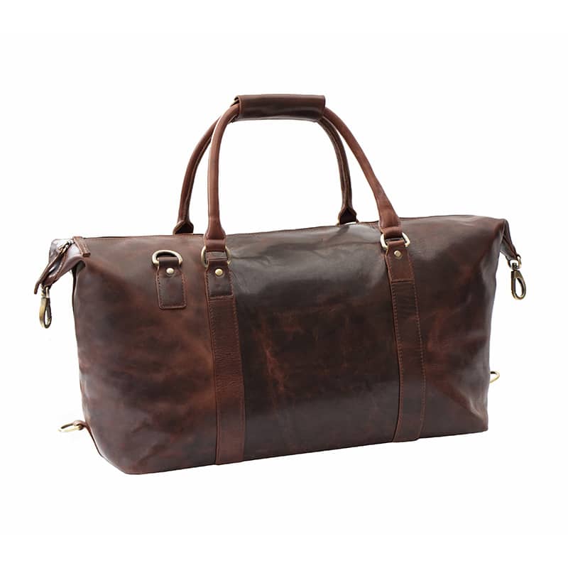 Roma Large Leather Holdall Brown