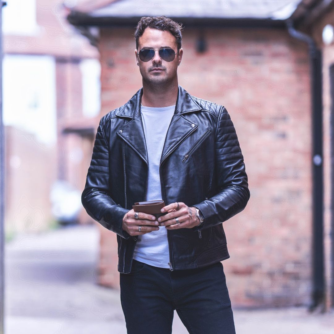 Biker Leather Jacket Albert Black