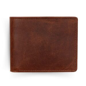 Brown Leather Buff Hunter Card & Note Wallet 7007