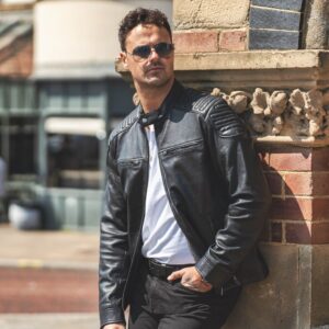 Leather Biker Jacket Thomas Black