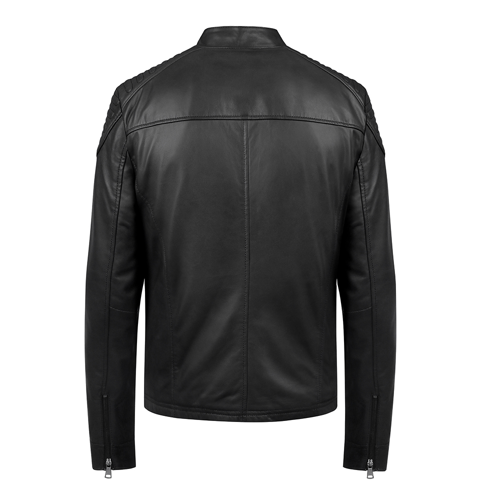 Leather Biker Jacket Thomas Black 6883 6
