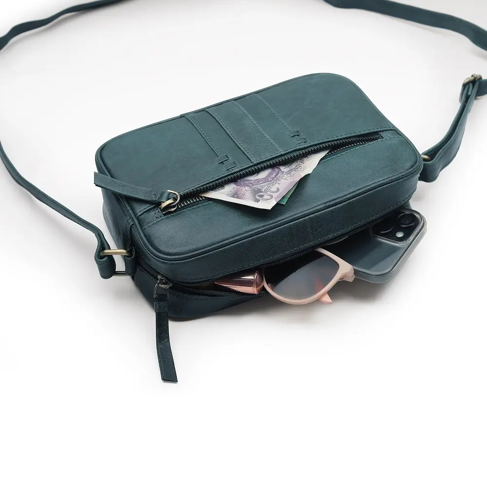 Leather Crossbody Bag Arizona Green-4