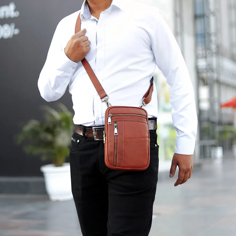 Small Leather Bag Crossbody for men 01