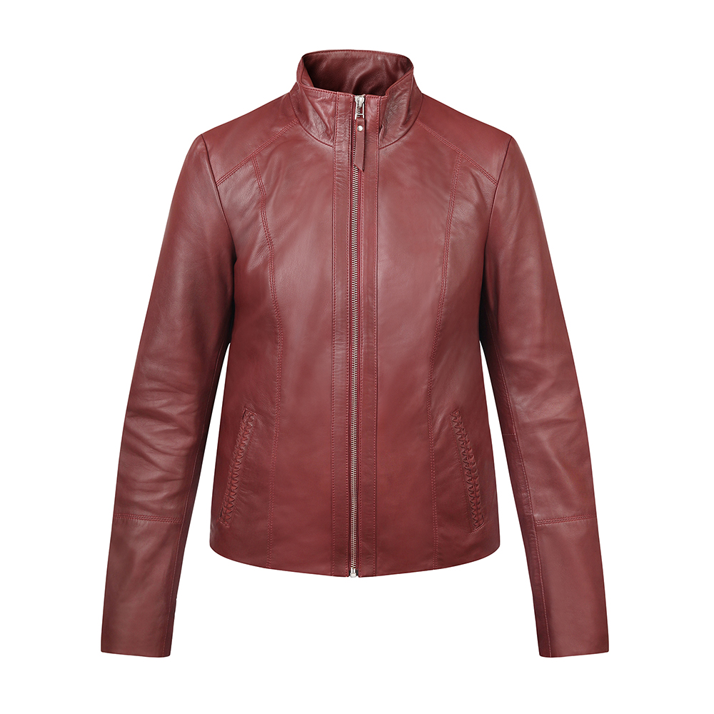 Women’s Plum Leather Jacket Reilly 6156 -1