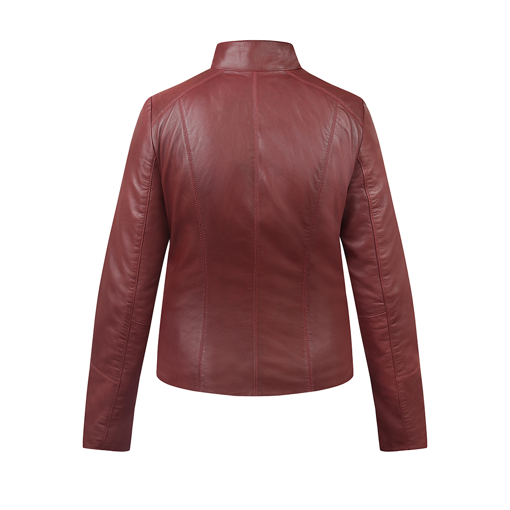 Women’s Plum Leather Jacket Reilly 6156 -2
