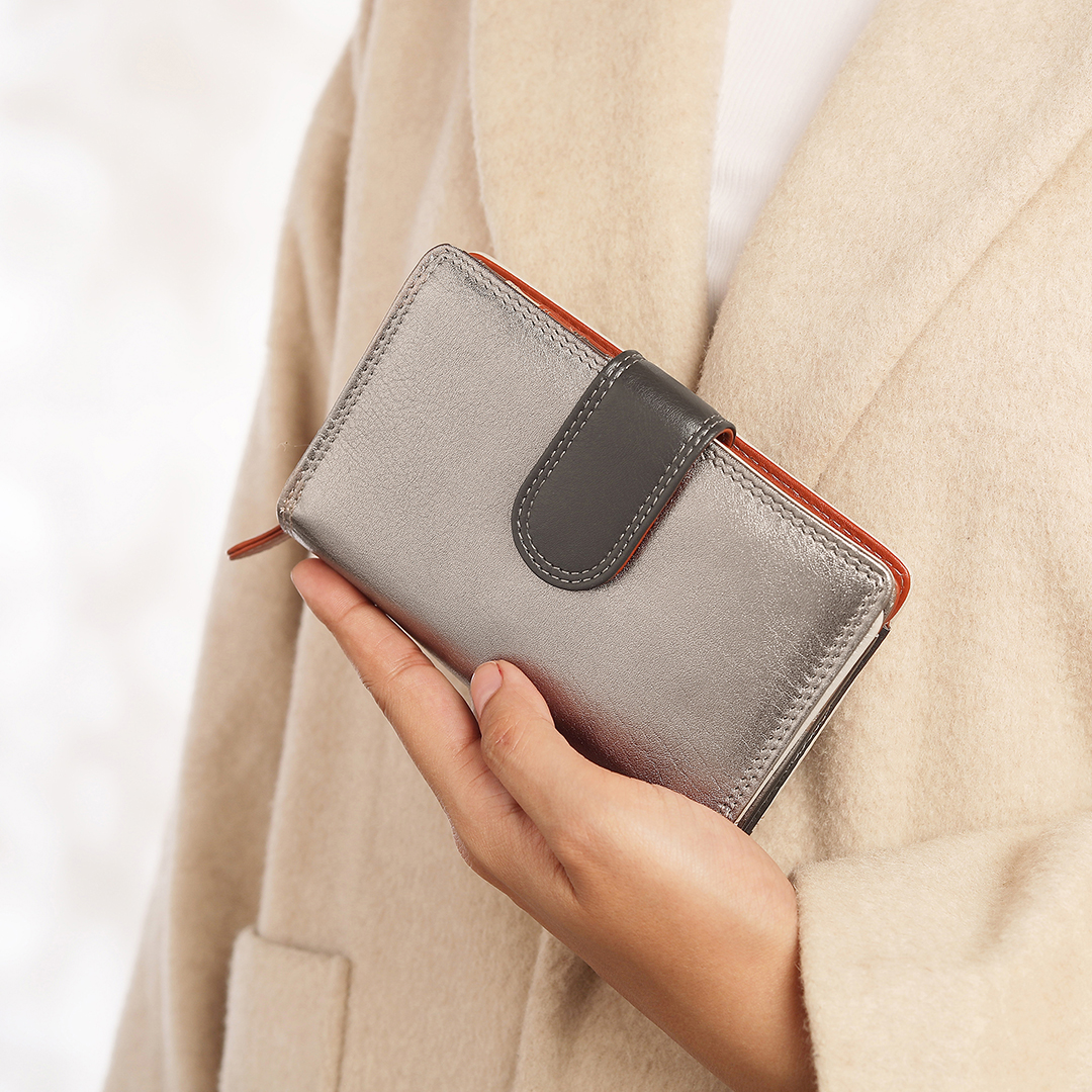 Metallic Soft Leather Purse - Charlotte London