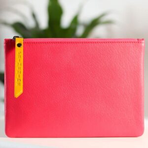 PRIMEHIDE Leather Zip Pouch Pink 702 - 703