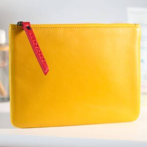 PRIMEHIDE Leather Zip Pouch Yellow 702 - 703 (2)