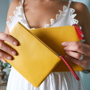 PRIMEHIDE Leather Zip Pouch Yellow 702 - 703 (3)