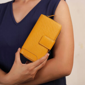 Yellow Velura Large Zip Around Purse 21951 -5