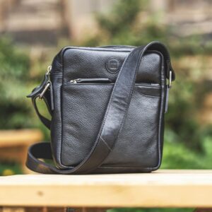 black leather bag for men