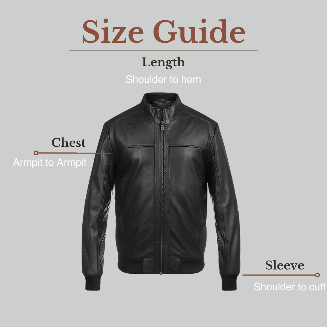 Leather Jacket size guide 2385-ROMAN