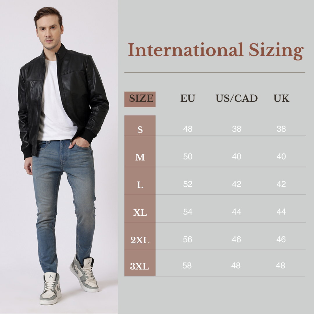 Men Leather Jacket International Sizing 2385-ROMAN