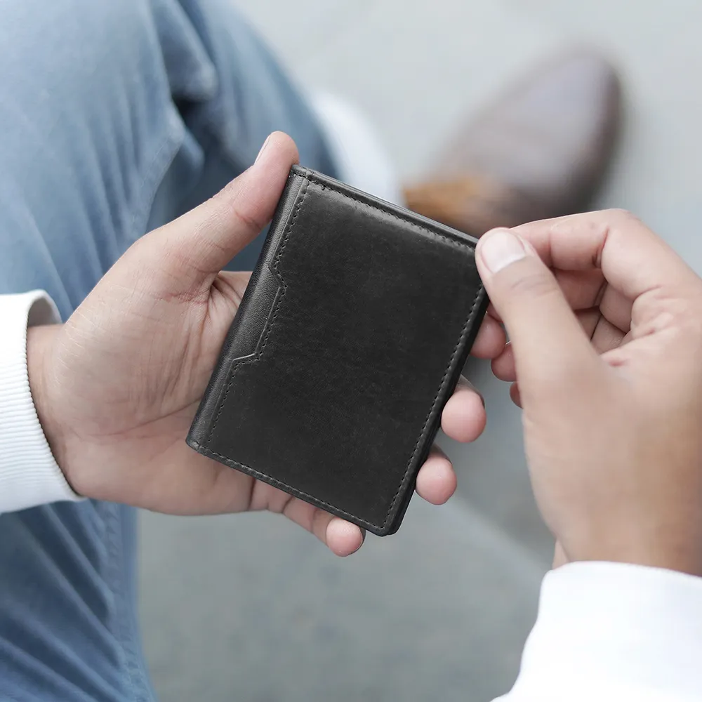 Leather Credit Cardholder - Diego Alperto Black 03