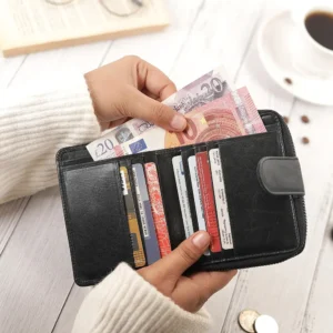 Bifold Leather Purse for women