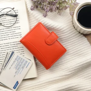 Pumpkin Compact Leather Credit Card Holder 4