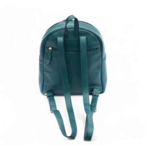 Teal soft leather backpack with adjustable straps – perfect for daily use