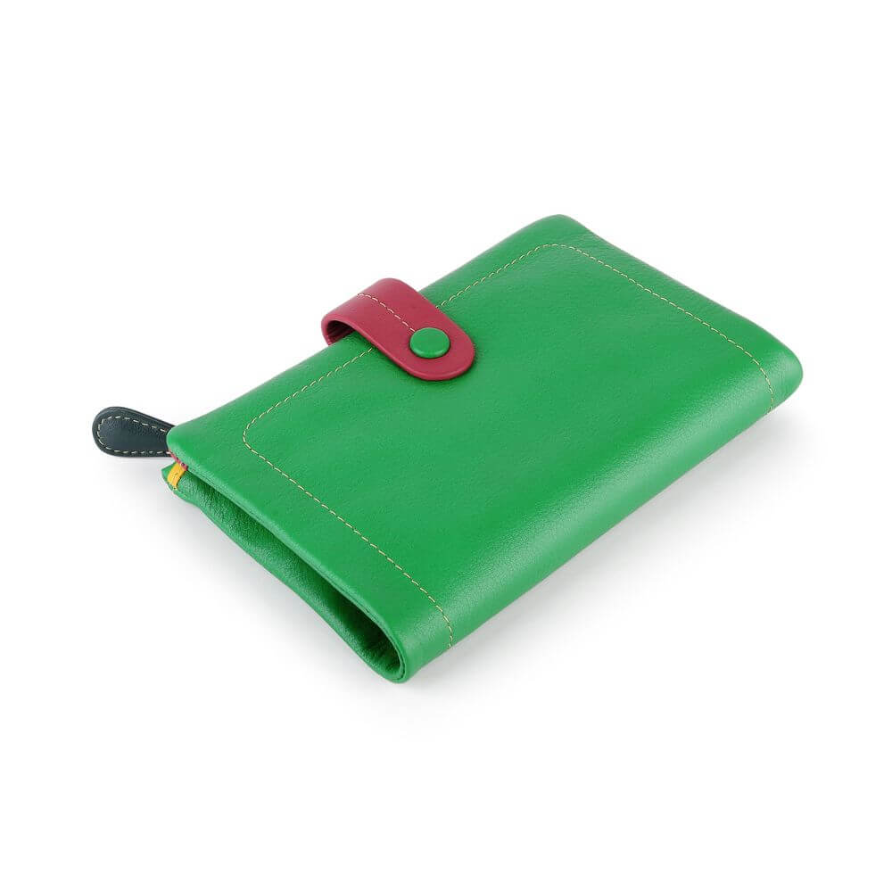 Capri Multi coloured medium bi fold purse - 6800 Green side