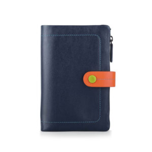 Capri Multi coloured medium bi fold purse - 6800 Navy front