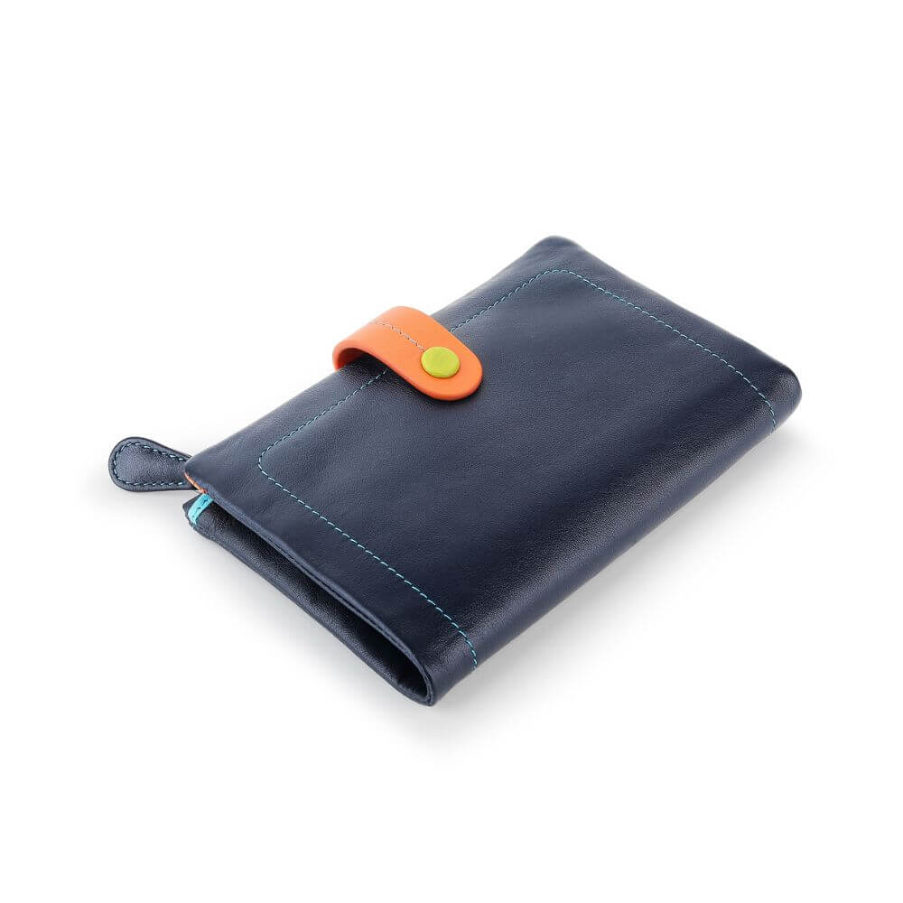 Capri Multi coloured medium bi fold purse - 6800 Navy side