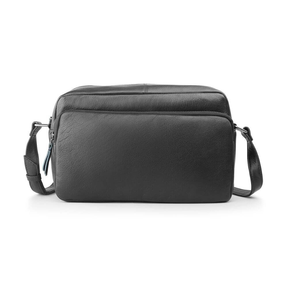 Everyday Leather Handbag with Zip-Top & Crossbody Strap Iris Hudson